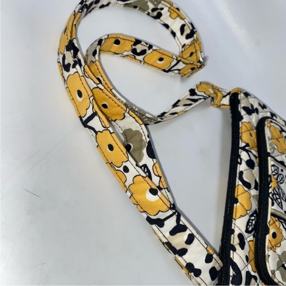 Vera Bradley Floral Design Organizer Crossbody Yellow/Gold Small- Like New - Picture 2 of 12